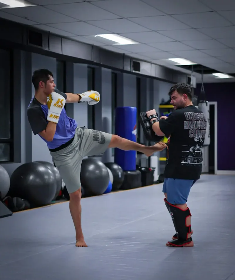 Kickboxing class at Rising Tide MoCo MMA serving Bethesda, Gaithersburg, and Silver Spring, MD